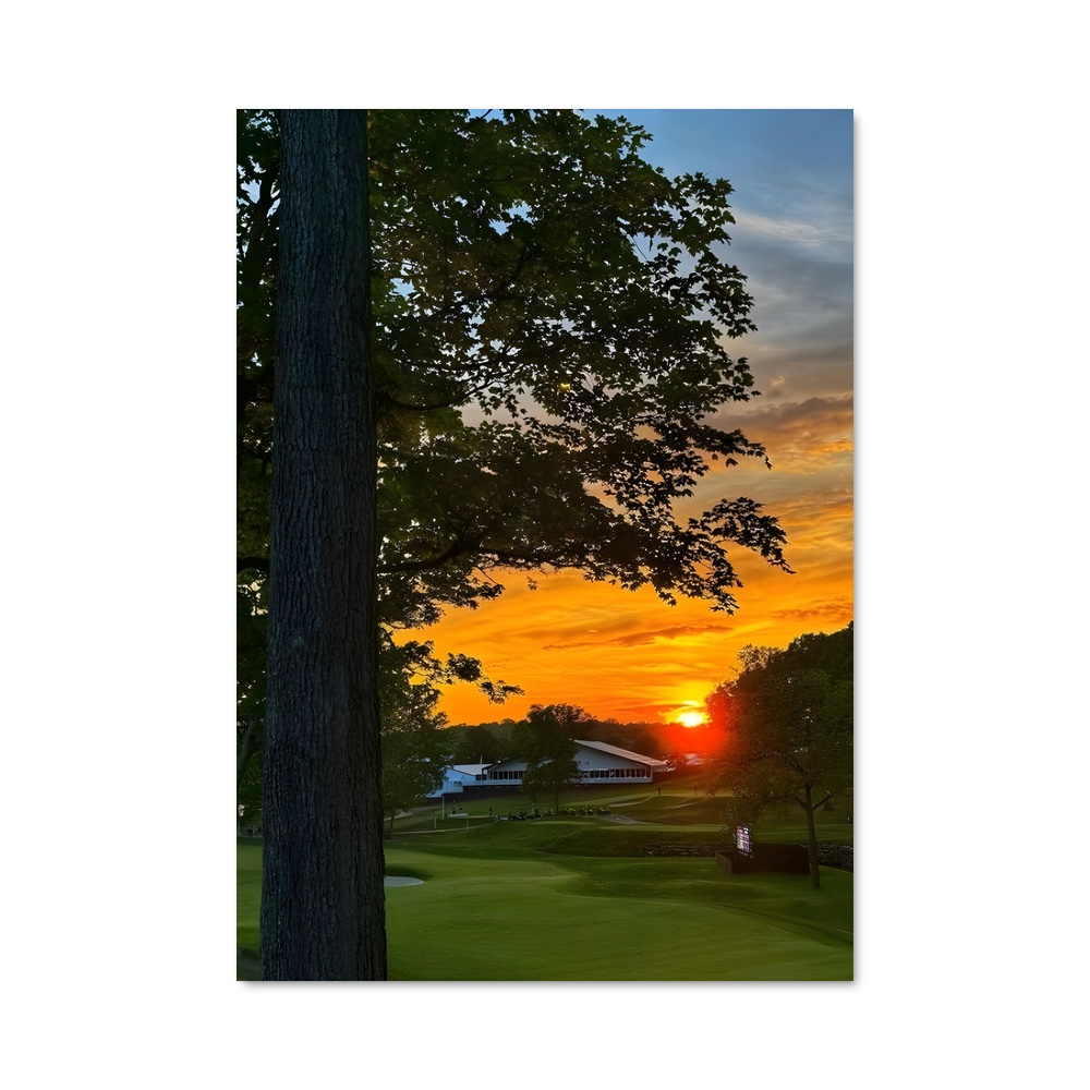 Poster Coucher de Soleil au 14ème Trou – affiche Golf